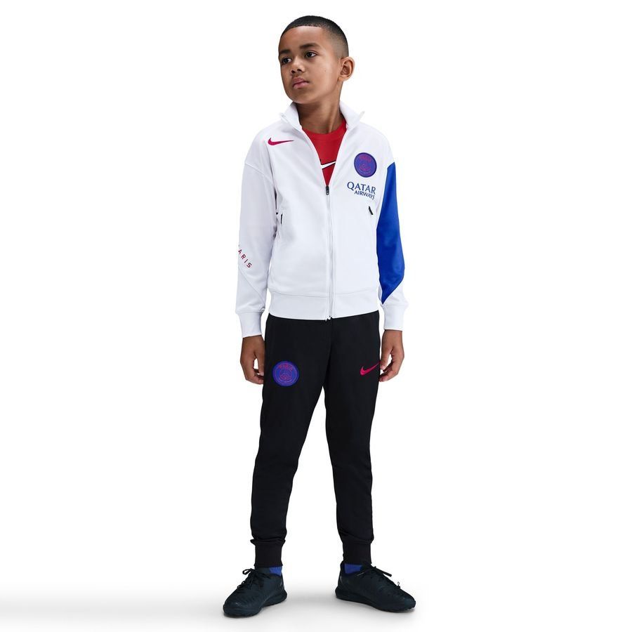 Paris Saint Germain Tracksuit Dri-FIT Strike 3rd - White/Black/Hyper Royal/Global Red Kids-SoccerKits Hub | Buy Soccer Jerseys Online